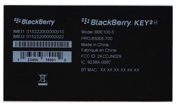 黑莓BBE100-5 盒标